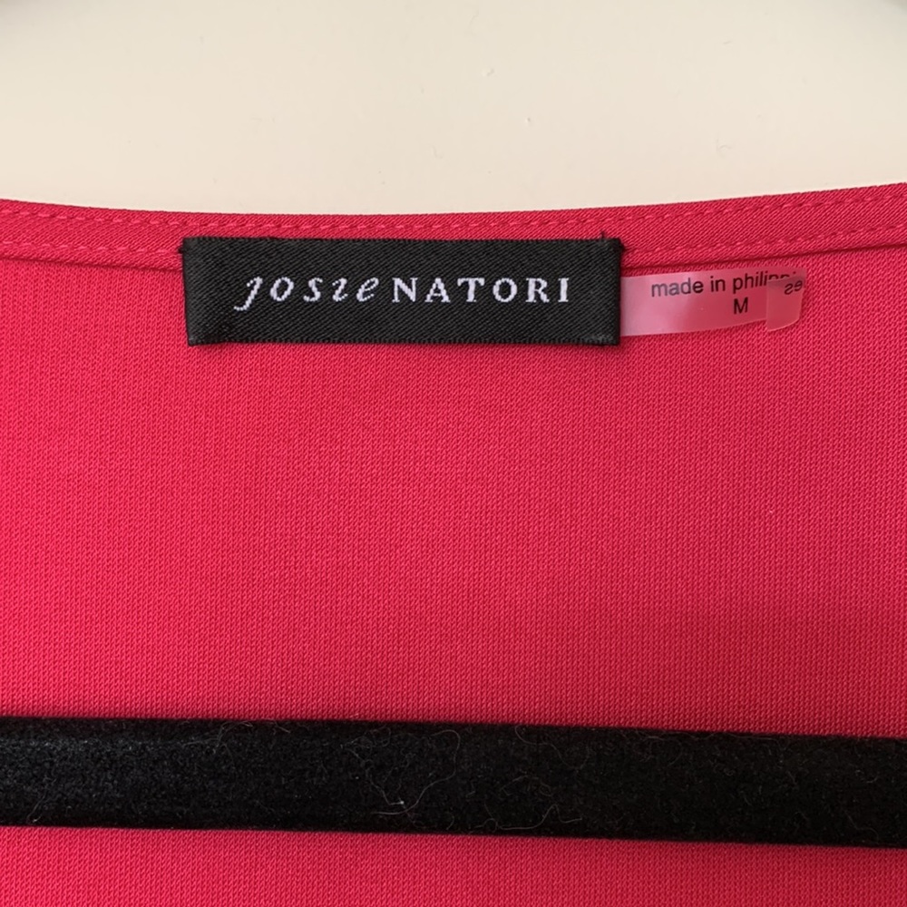 Josie Natori Elegant Cowl Neck Knee-Length Sleeveless Dress Pink - Picture 7 of 15